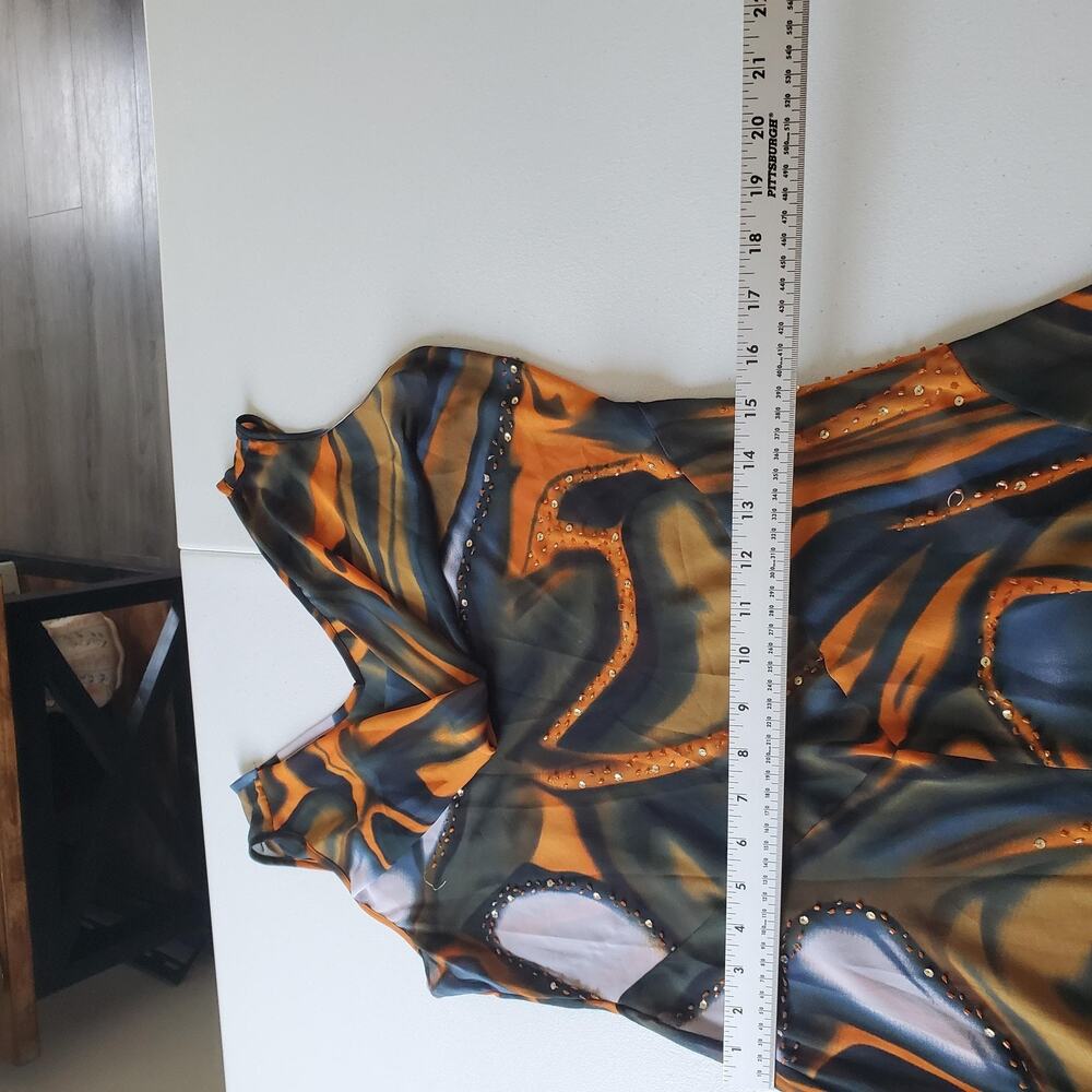 Forest Fairy Grunge Whimsy Dress Womens Medium Sheer Handkerchief Flowy Green - Picture 7 of 9